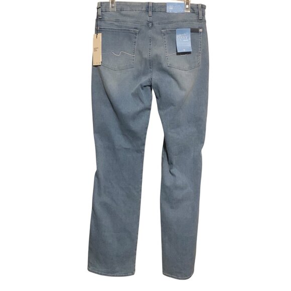 7 For All Man Kind Blair Kimmie Straight 32x34 Light Wash Blue Cottagecore - Picture 8 of 14